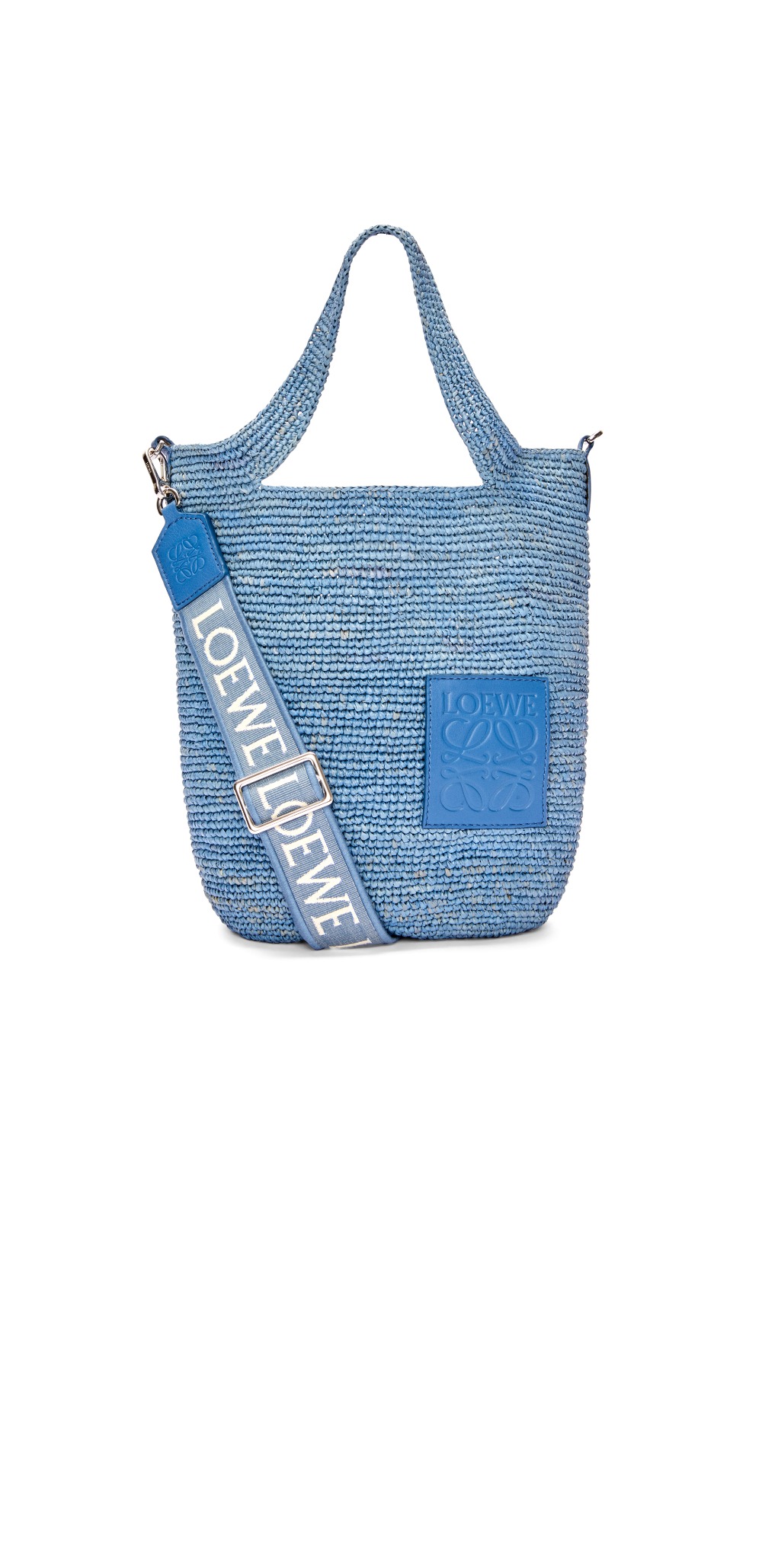 라피아와 카프스킨 소재의 미니 슬릿 백