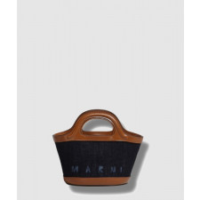 마르니 데님 앤 레더 트로피칼리아 버킷백 마이크로