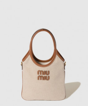 미우미우 캔버스 및 가죽 아이비백 5BA281