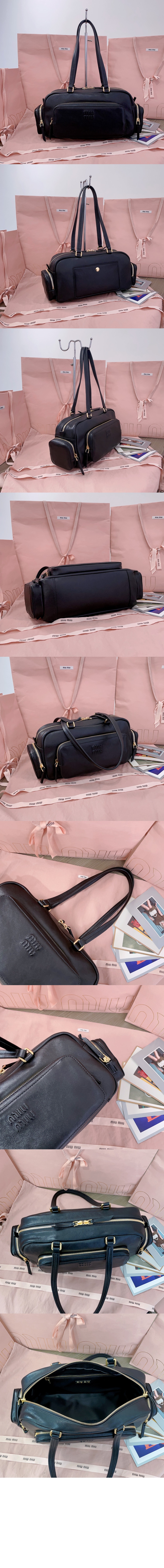 미우미우 워싱 나파 가죽 포켓백 5BB175