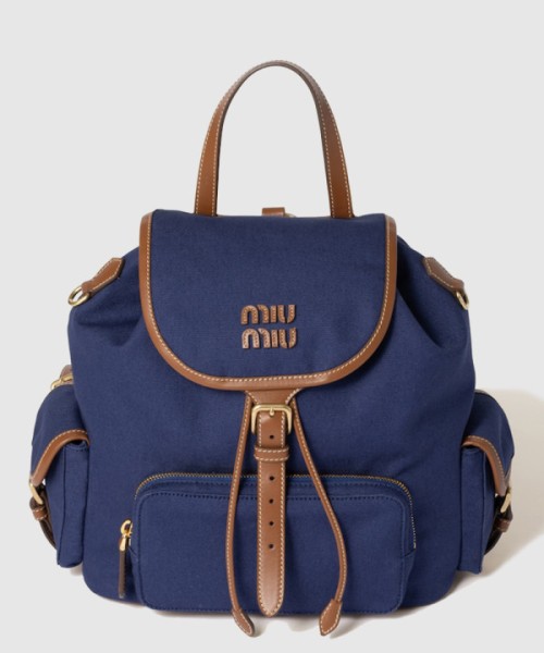 미우미우 캔버스 및 가죽 백팩 5BZ042