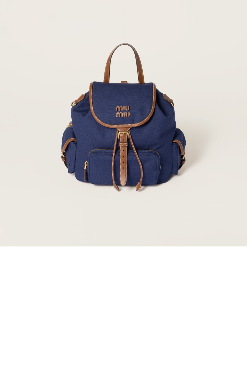 미우미우 캔버스 및 가죽 백팩 5BZ042