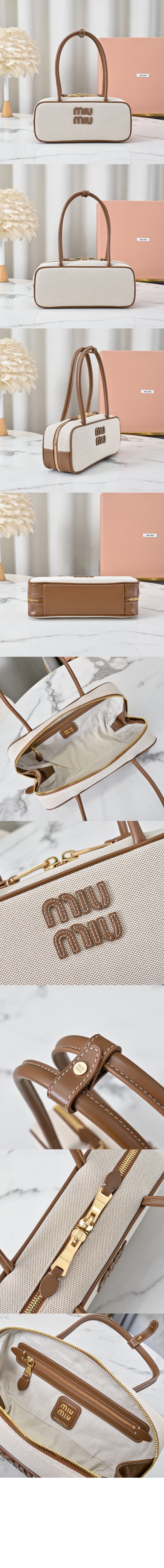 미우미우 캔버스 및 가죽 보백 5BB173