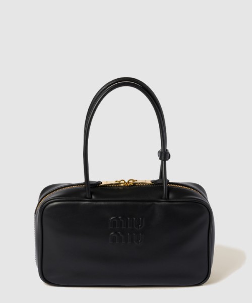 미우미우 보 가죽 탑 핸들백 5BB172