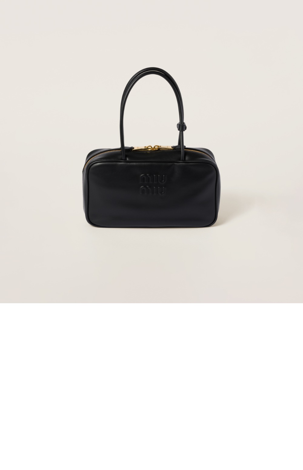 미우미우 보 가죽 탑 핸들백 5BB172