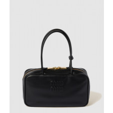 미우미우 보 가죽 탑 핸들백 5BB172