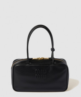 미우미우 보 가죽 탑 핸들백 5BB172