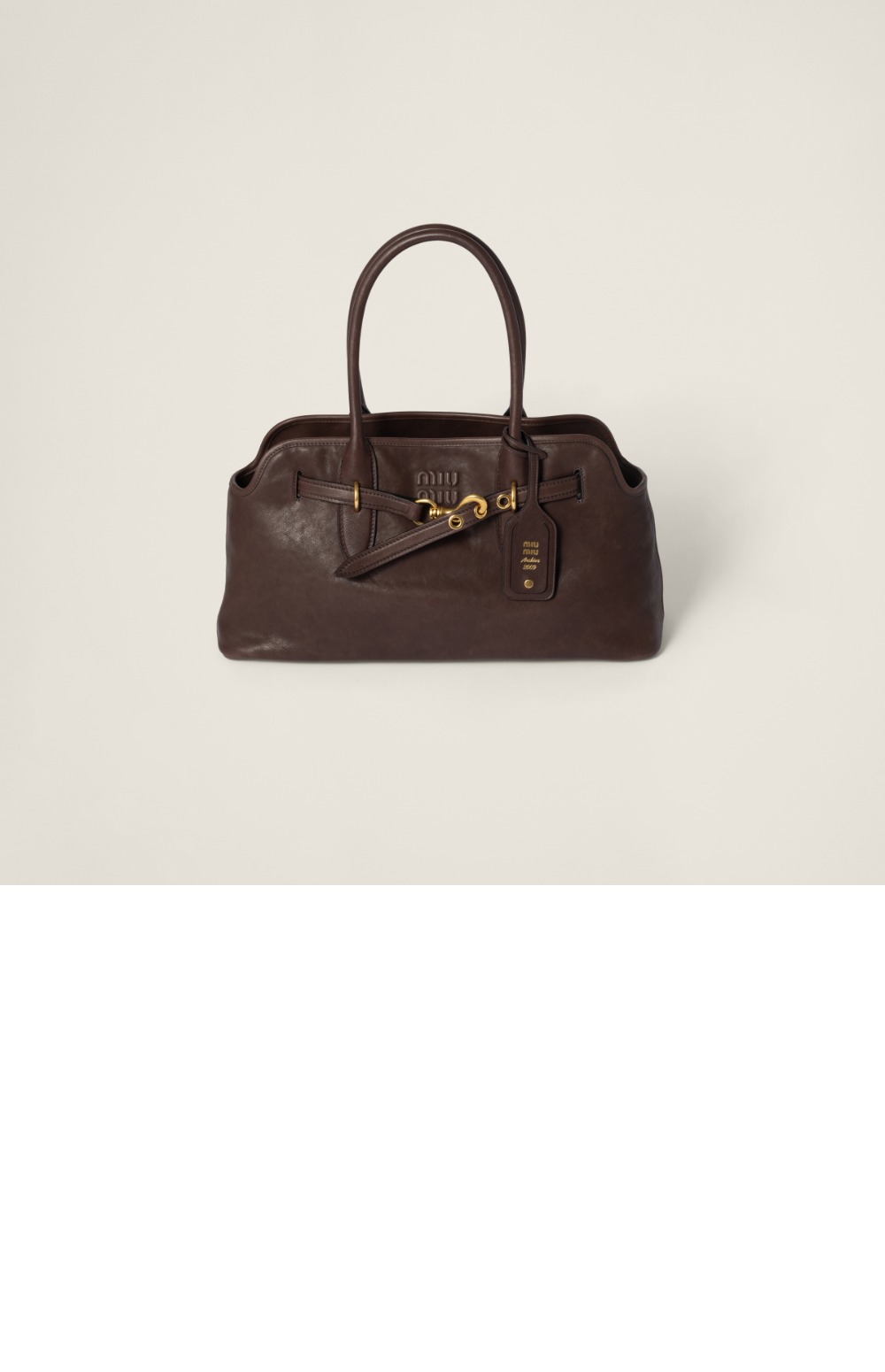 미우미우 Aventure 나파 레더 핸드백 5BG310