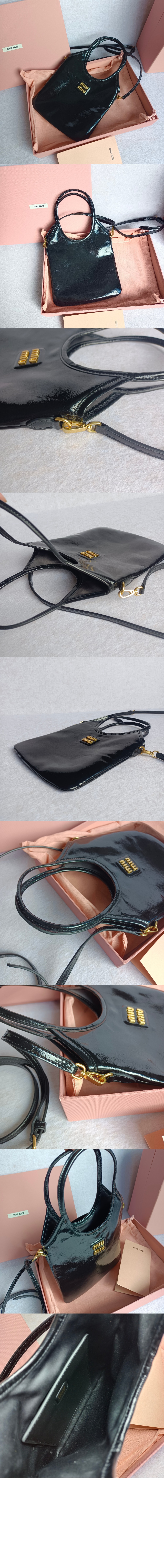 미우미우 나플락 페이턴트 가죽 아이비백 5BA281