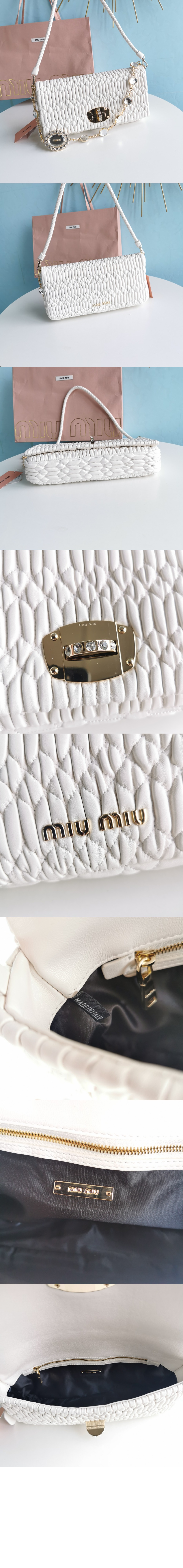 미우미우 아이코닉 크리스털 가죽백 5BD233