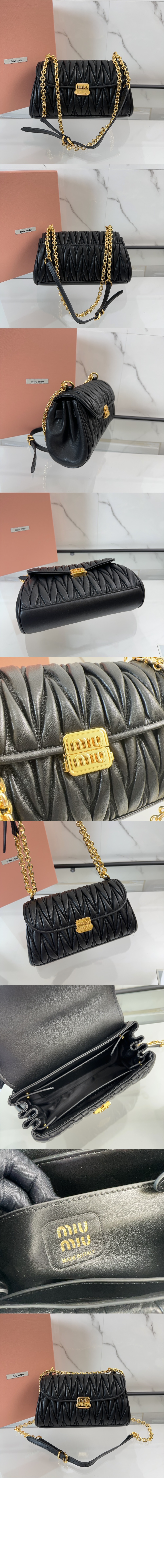 미우미우 마테라쎄 나파 가죽 숄더백 5BD266