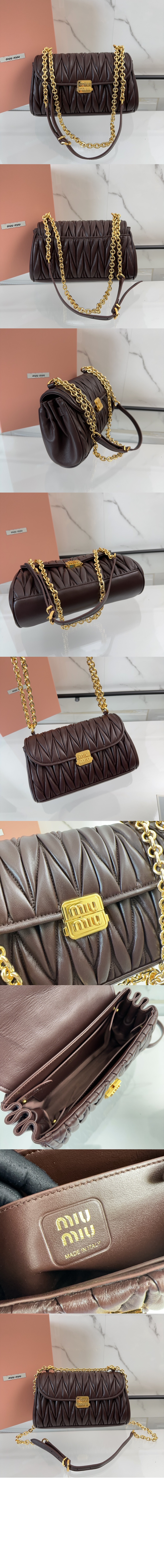 미우미우 마테라쎄 나파 가죽 숄더백 5BD266