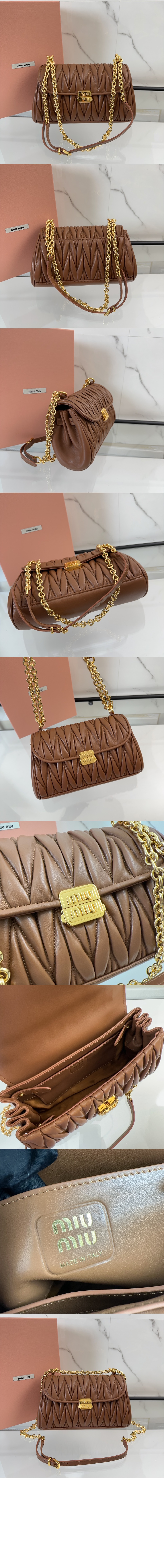 미우미우 마테라쎄 나파 가죽 숄더백 5BD266