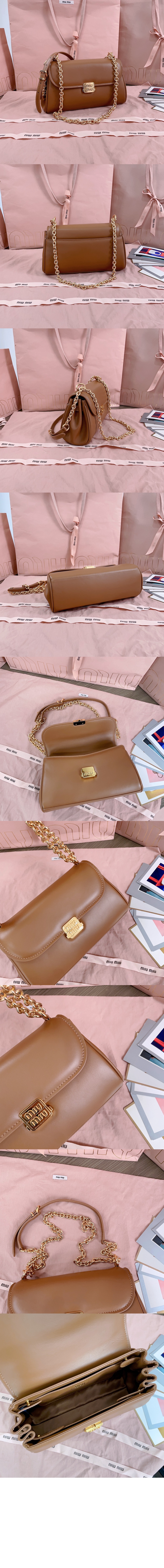 미우미우 레더 숄더백 5BD266