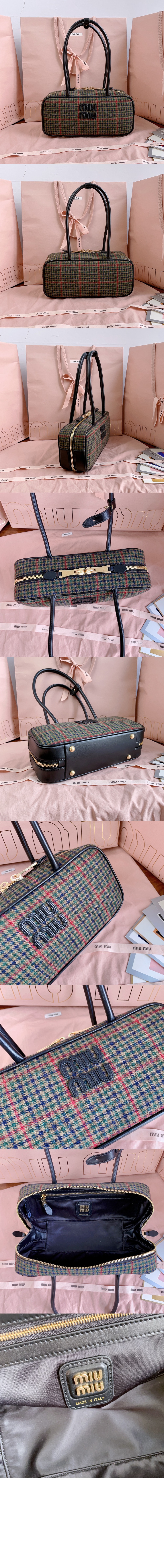 미우미우 타탄 하운드투스 숄더백 5BB147