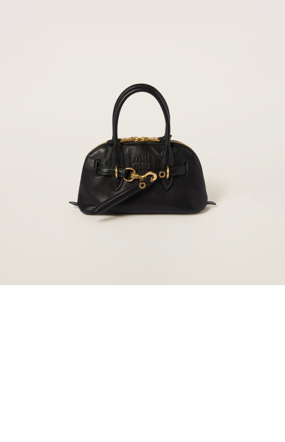 미우미우 아방뛰르 나파 가죽 탑 핸들백 5BB169