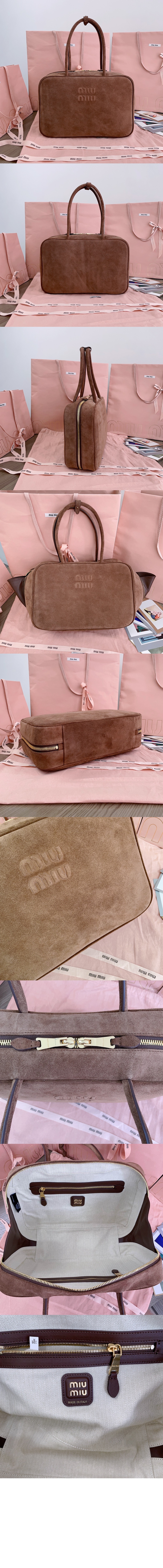 미우미우 레더 탑핸들백 5BB117