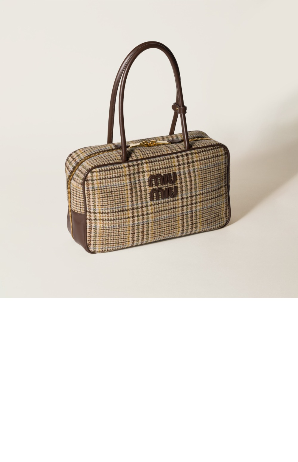 미우미우 타탄 탑 토트백 5BB163
