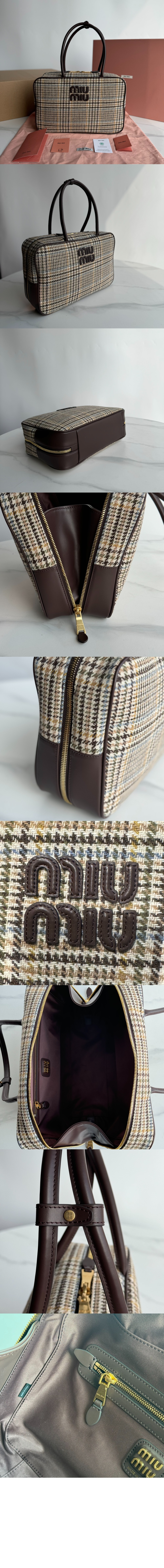 미우미우 타탄 탑 토트백 5BB163