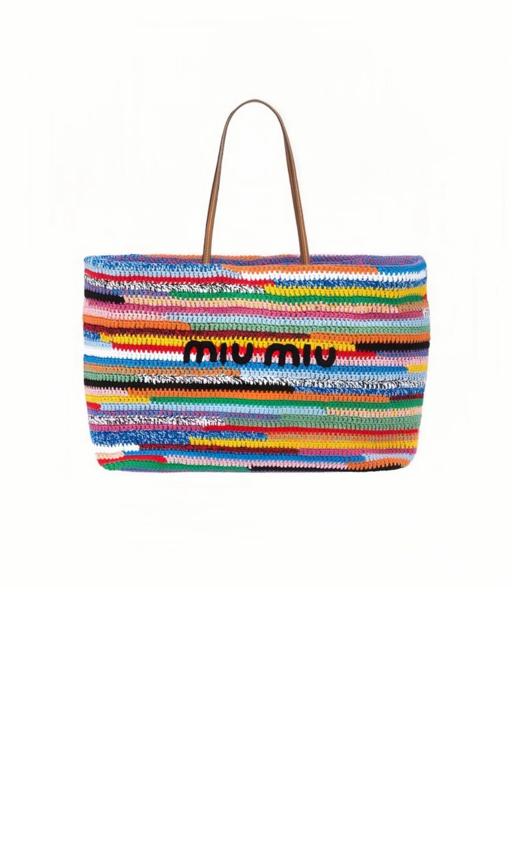 미우미우 라피아 앤 코튼 토트백 5BG228