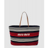 미우미우 라피아 앤 코튼 토트백 5BG228
