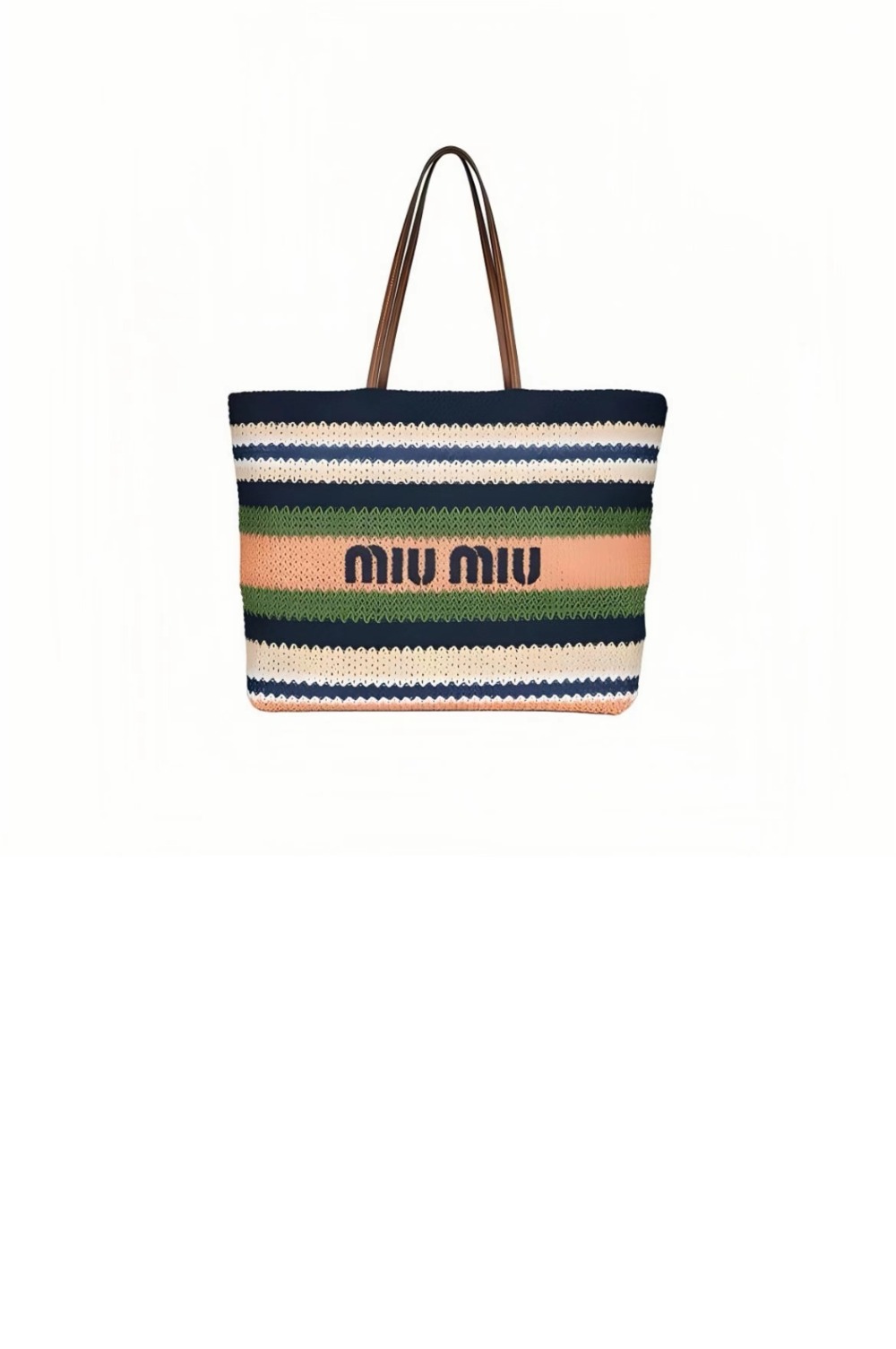 미우미우 라피아 앤 코튼 토트백 5BG228