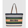 미우미우 라피아 앤 코튼 토트백 5BG228