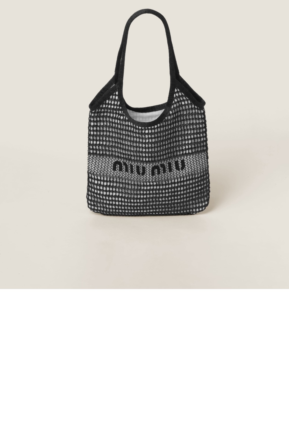 미우미우 토트백 우븐 리넨 미니 5BG231