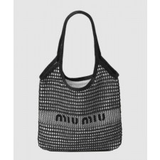 미우미우 토트백 우븐 리넨 미니 5BG231