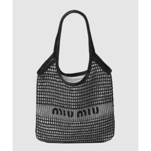 미우미우 토트백 우븐 리넨 미니 5BG231