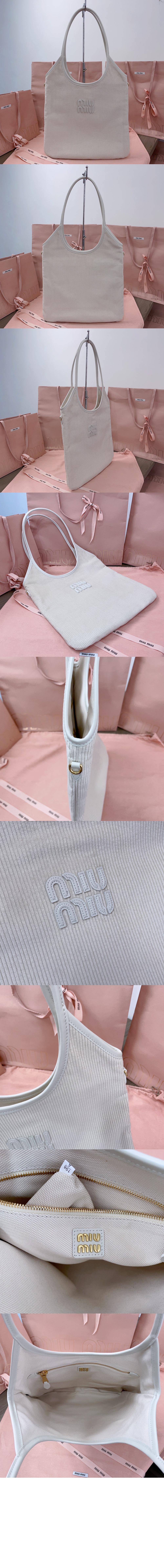 미우미우 코듀로이 토트백 5BG231