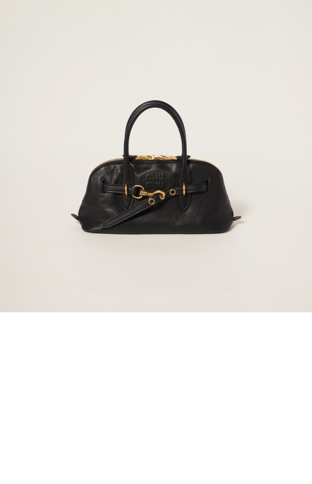 미우미우 아방뛰르 나파 가죽 탑 핸들백 5BB168