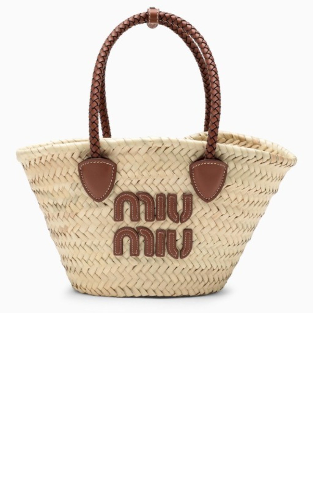 미우미우 우븐 패브릭 토트백 5BG273
