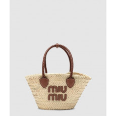 미우미우 우븐 패브릭 토트백 5BG273