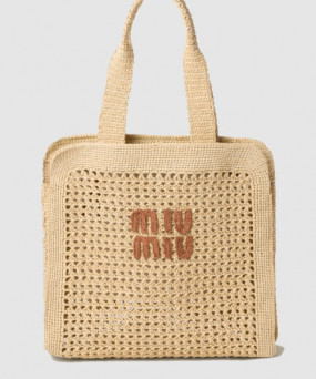 미우미우 패브릭 토트백 5BG230