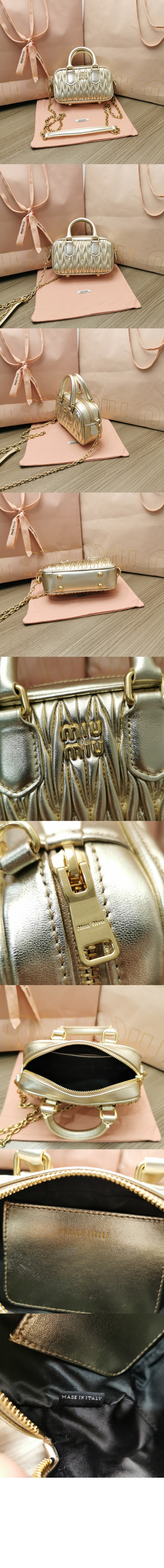 미우미우 아르카디 마테라쎄 나파 가죽 미니백 5BP077