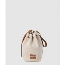 미우미우 캔버스 및 가죽 버킷 라지백 5BE089