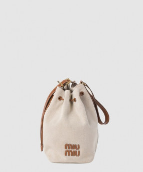 미우미우 캔버스 및 가죽 버킷 라지백 5BE089