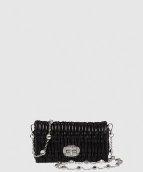 미우미우 미우 크리스털 나파 가죽 및 크리스털 미니백 5BP079