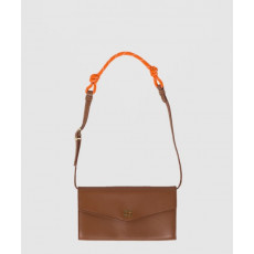 미우미우 가죽 및 코드 숄더 스트랩이 달린 가죽 지갑 5MT025