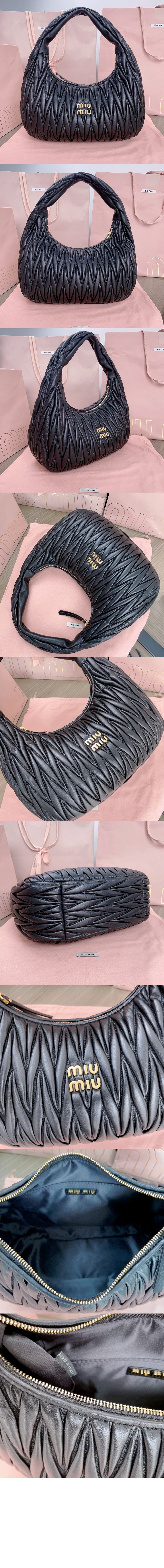 미우미우 완더 마테라쎄 나파 가죽 호보 백 5BC108