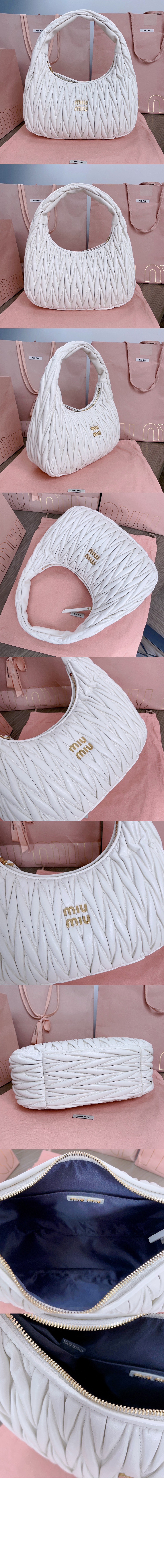 미우미우 완더 마테라쎄 나파 가죽 호보 백 5BC108