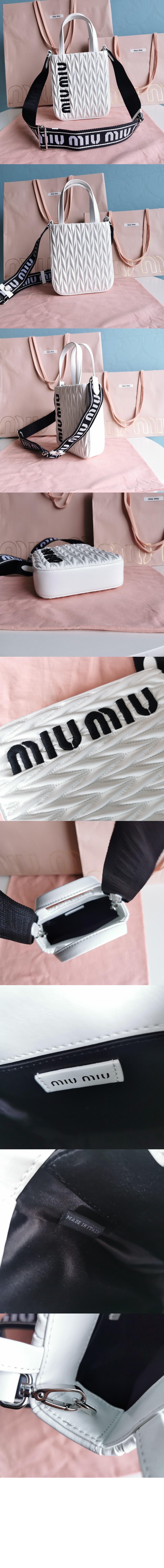 미우미우 마테라쎄 데님 핸드백 5BA220