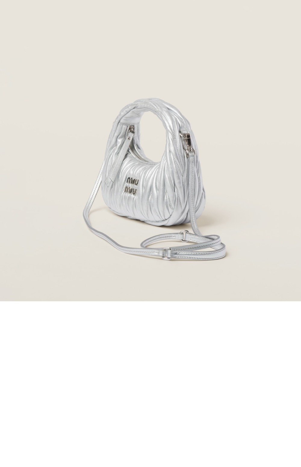 미우미우 완더 마테라쎄 나파 가죽 호보 미니백 5BP078