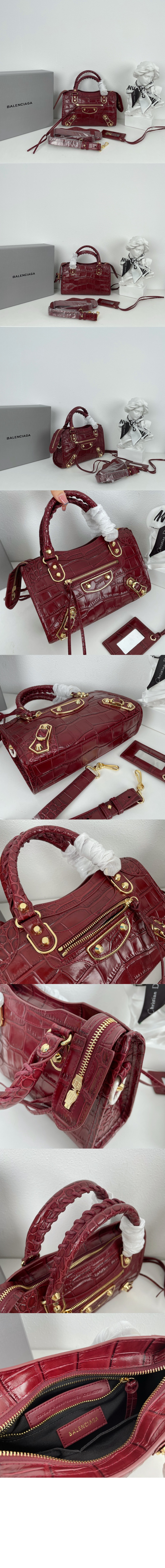 발렌시아가 메탈릭 엣지 미니 시티백 390160