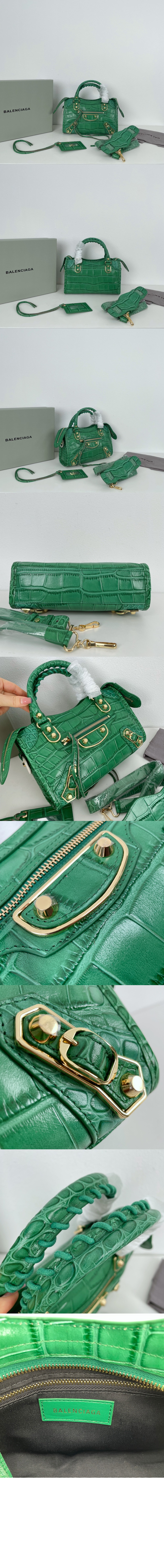 발렌시아가 메탈릭 엣지 미니 시티백 390160