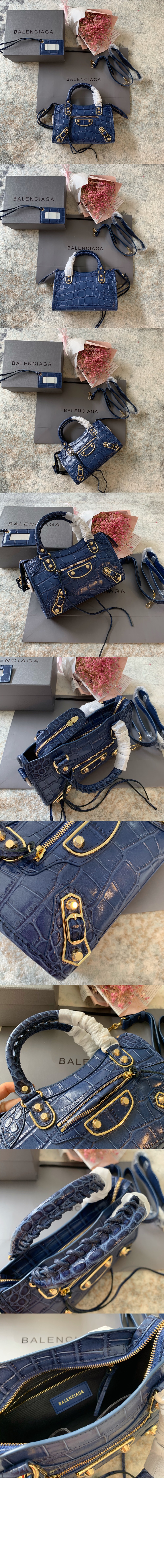 발렌시아가 메탈릭 엣지 미니 시티백 390160