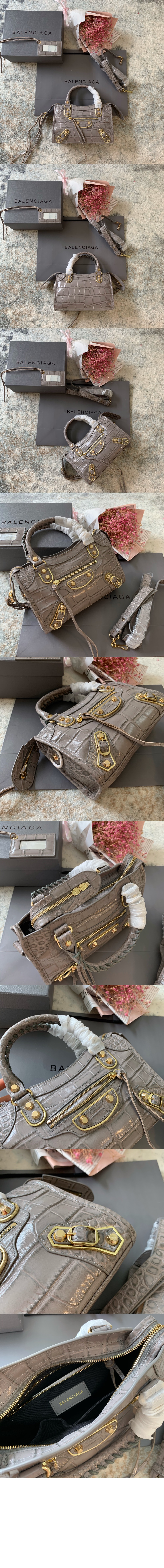 발렌시아가 메탈릭 엣지 미니 시티백 390160