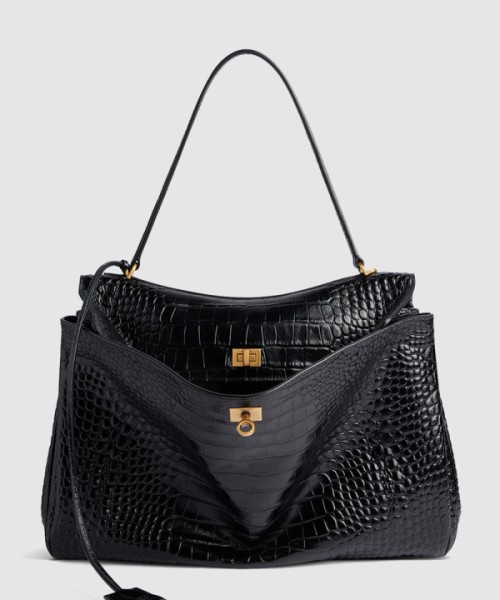 발렌시아가 로데오 라지 크로커다일 엠보싱 핸드백 789744