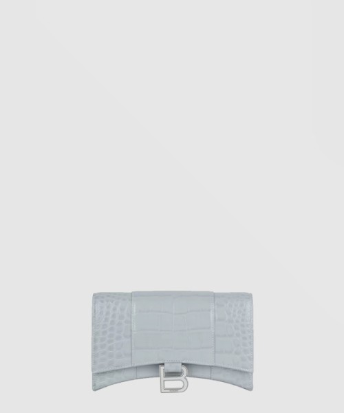 발렌시아가 아워글래스 크로커다일 엠보싱 월렛 온 체인 656050